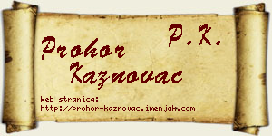 Prohor Kaznovac vizit kartica